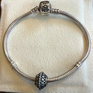 Silver beaded Pandora charm